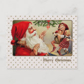 Vrolijk kerstfeest.  kerstman feestdagenkaart (Voorkant)