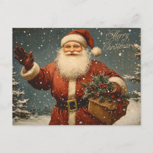 Vrolijk kerstfeest kerstman feestdagenkaart