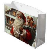 Vrolijk kerstfeest  kerstman groot cadeauzakje (Achterkant Gekanteld)