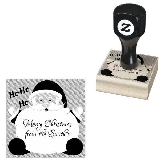 Vrolijk Kerstfeest Kerstman HO HO HO HO HO Rubberstempel (Gestempeld)