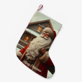 Vrolijk kerstfeest  kerstman kleine kerstsok (Voorkant (Hangend))