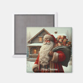 Vrolijk kerstfeest  kerstman magneet (Voorkant / Achterkant)
