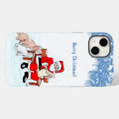 Vrolijk kerstfeest - Kerstman met kat en hond Case-Mate iPhone Case (Achterkant (horizontaal))