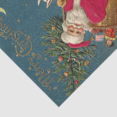 Vrolijk kerstfeest  kerstman op paard tissuepapier (Detail)