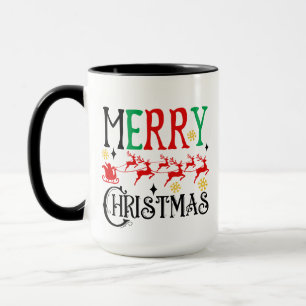 Vrolijk Kerstfeest Kerstman Sleigh-61049 T-shirt Mok