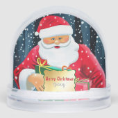 Vrolijk kerstfeest - kerstman sneeuwbol (Voorkant)