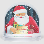 Vrolijk kerstfeest - kerstman sneeuwbol (Achterkant)