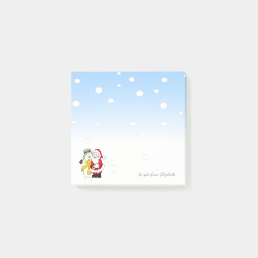 Vrolijk kerstfeest, kerstman, Snowman - Gepersonal Post-it® Notes (Voorkant)