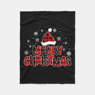 Vrolijk Kerstfeest Kerstman Squad Red Plaid Kerstc Fleece Deken