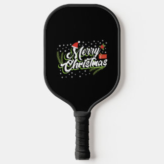 Vrolijk kerstfeest - kerstontwerp pickleball paddle
