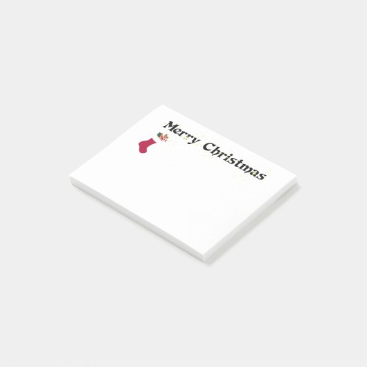 Vrolijk kerstfeest, kerststaart, post-it® notes (Schuin)