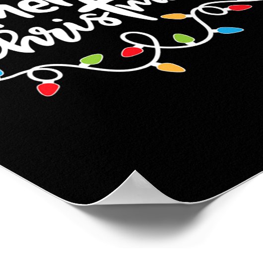 Vrolijk Kerstfeest Kerstverlichting Pyjama Familie Poster (Hoek)