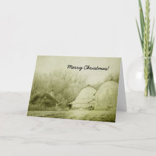 Vrolijk kerstfeest, kijken naar Winterbarns Feestdagen Kaart