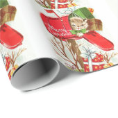 Vrolijk kerstfeest  Kitten in de brievenbus Cadeaupapier (Rol Hoek)