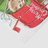 Vrolijk kerstfeest Kitten in de brievenbus Tissuepapier (Detail)