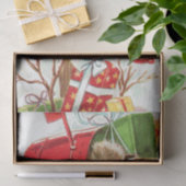 Vrolijk kerstfeest Kitten in de brievenbus Tissuepapier (Geschenk)