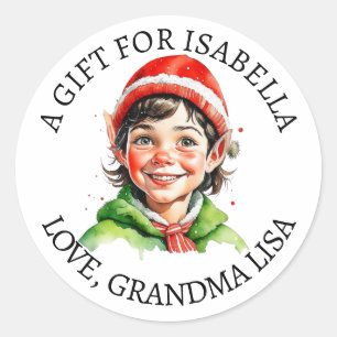 vrolijk kerstfeest    klein meisje cadeau Labels