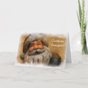Vrolijk kerstfeest, kleinzoon - kerstman schilder feestdagen kaart