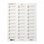 Vrolijk kerstfeest, kleurrijke kerstboom etiket (Full Sheet)
