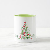 Vrolijk kerstfeest, kleurrijke kerstboom mok (Midden)
