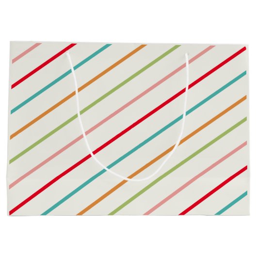 Vrolijk kerstfeest kleurrijke retro Ornamenten Groot Cadeauzakje (Achterkant)