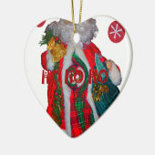 Vrolijk Kerstfeest Kleurrijke Sinterklaas Art Prin Keramisch Ornament (Links)