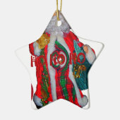 Vrolijk Kerstfeest Kleurrijke Sinterklaas Art Prin Keramisch Ornament (Links)