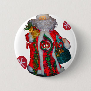 Vrolijk Kerstfeest Kleurrijke Sinterklaas Art Prin Ronde Button 5,7 Cm