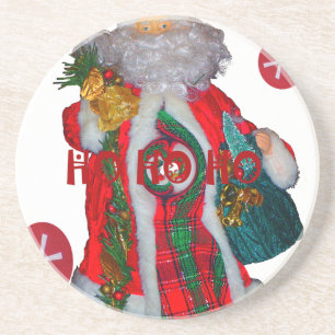 Vrolijk Kerstfeest Kleurrijke Sinterklaas Art Prin Zandsteen Onderzetter