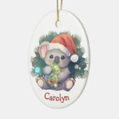 Vrolijk kerstfeest Koala Beer Kinder kerst Keramisch Ornament (Links)