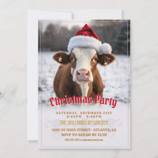 Vrolijk kerstfeest Koe Kaart