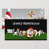 Vrolijk kerstfeest Koeien Feestdagenkaart (Voorkant / Achterkant)