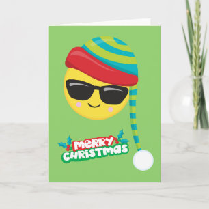 Vrolijk Kerstfeest Koele Winter Emoji Kaart