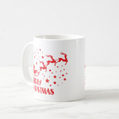 Vrolijk Kerstfeest Koffie Mok – Feestelijk Rood De (Voorkant links)