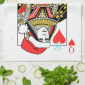 Vrolijk kerstfeest koningin van het hart theedoek (Gevouwen)