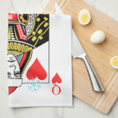 Vrolijk kerstfeest koningin van het hart theedoek (Quarter Fold)