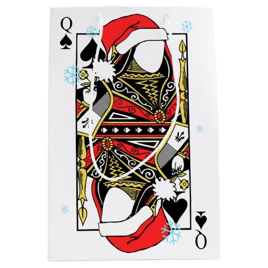 Vrolijk kerstfeest koningin van schoppen - Voeg je Medium Cadeauzakje (Voorkant)