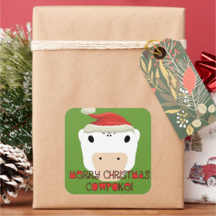 Vrolijk Kerstfeest KowPoke Vierkante Sticker
