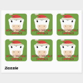 Vrolijk Kerstfeest KowPoke Vierkante Sticker (Vel)