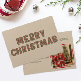 Vrolijk Kerstfeest Kraft Foto Vakantie Kaart