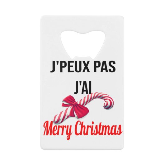 Vrolijk kerstfeest kredietkaart flessenopener (Voorkant)