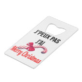 Vrolijk kerstfeest kredietkaart flessenopener (Achterkant Gekanteld)