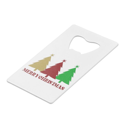 Vrolijk kerstfeest kredietkaart flessenopener (Voorkant Gekanteld)