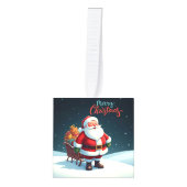 Vrolijk kerstfeest kubus ornament (Voorkant)