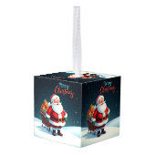 Vrolijk kerstfeest kubus ornament (Achter hoekig)