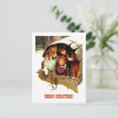 Vrolijk kerstfeest. kunst feestdagenkaart (Staand voorkant)