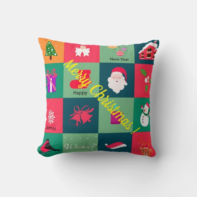 Vrolijk kerstfeest kussen (Voorkant)