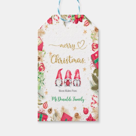 Vrolijk kerstfeest Labels Cadeaulabel (Voorkant)