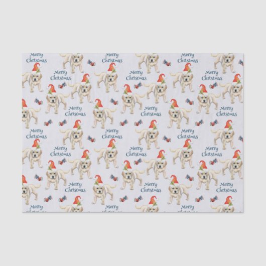 Vrolijk kerstfeest-labrador-wederverkoper met Sant Tissuepapier (Voorkant)