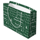 Vrolijk kerstfeest large cadeauzakje (Achterkant Gekanteld)